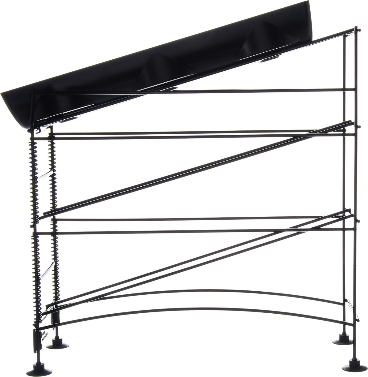 San Jamar 4 Tiers / Open Frame / Black Food Dispensers