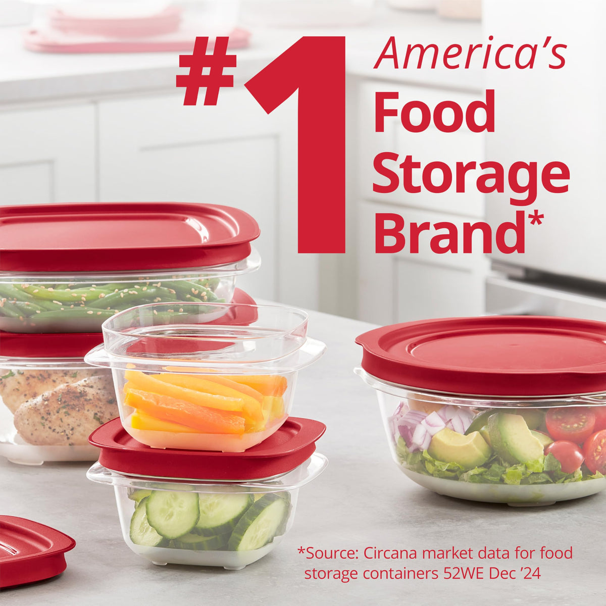 EasyStore Containers by Rubbermaid – 44-Piece, 4.92 cups, Plastic, Easy Store, Pack of 24
