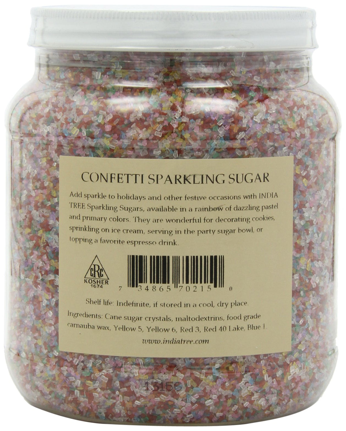 Confetti Sparkling Sugar by India Tree – 3.4 Pound (Pack of 2), White, Pack of 2, Model 70215