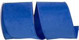 Reliant Ribbon 94029W-050-10F Velvet Plush Fashion Wired Edge Ribbon, 4 Inch X 10 Yards, Royal