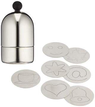 September Dredger + 7 Masks by PADERNO – 2.56 inches x 5.12 inches, Steel, Silver, Pack of 7, Model 42923-07