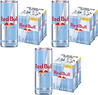 Red Bull Zero Energy Drink, 8.4 fl. oz., with 80mg Caffeine, Taurine & B Vitamins, Pack of 12 cans