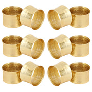ITOS365 Napkin Rings, Hammered Metal Set of 12, Gold