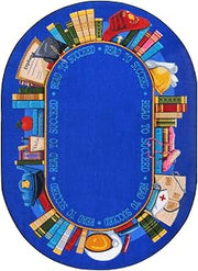 Joy Carpets Read to Succeed 10'9" x 13'2" Oval Area Rug in Color Multi
