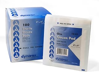Medique Products 62033 Sterile Gauze Pads, 4-Inch By 4-Inch, 100 Per Box