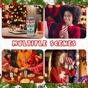Lemosae Christmas Tumblers, 20oz Insulated Stainless Steel, Set of 12 Stripe Style