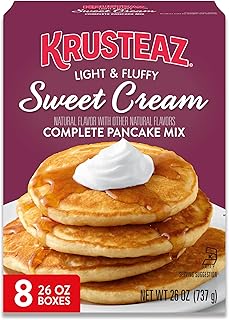Krusteaz Sweet Cream Pancake and Waffle Mix, Light & Fluffy, 26 oz Boxes (Pack of 8)