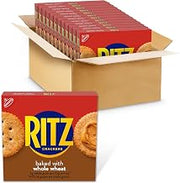 RITZ Whole Wheat Crackers, Snacks for Kids and Adults, Bulk Lunch Snacks, 12 - 12.9 oz Boxes