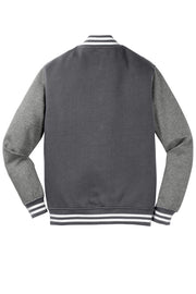 Unisex Fleece Letterman Jacket by SPORT-TEK – 3X-Large, Cotton, Graphite Heather/ Vintage Heather, Model 877562