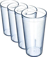 Carlisle FoodService Products Stackable Tumbler Plastic Tumbler with Pebbled Exterior for Restaurants, Catering, Kitchens, Plastic, 20 Ounces, Blue (Pack of 4)