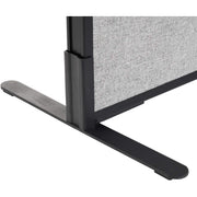 60-1/4"W x 96"H Freestanding Office Partition Panel with Partial Window by Global Industrial – Steel Frame, Gray, Model 695790FWGY
