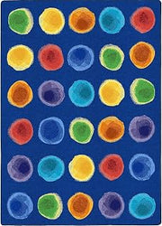 Joy Carpets Watercolor Spots 7'8" x 10'9" Area Rug in Color Rainbow