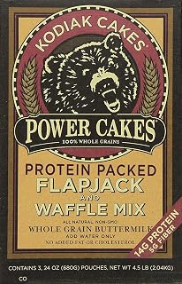Kodiak Cakes Power Cakes: Flapjack and Waffle Mix Whole Grain Buttermilk 4.5 Lbs, 15 Boxes