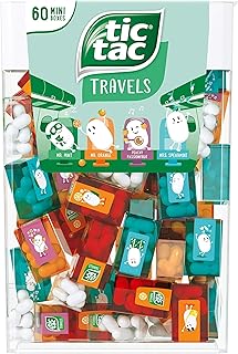 Box with 60 Mini Boxes (Mint, Orange, Spearmint, Peach and Passion fruit) 234g by Tic Tac | Peach and Passion fruit) 234g by Tic Tac
