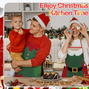 Toulite Christmas Elf Apron, Polyester, Green and Red, 10 Pack