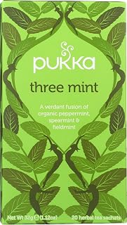 Pukka Organic Tea Bags, Three Mint Herbal Tea, 20 Tea Bags