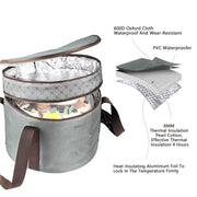 Tmrioplep Pie Carrier with Lid and Handle, 12 Inch, 2 Pack, Grey