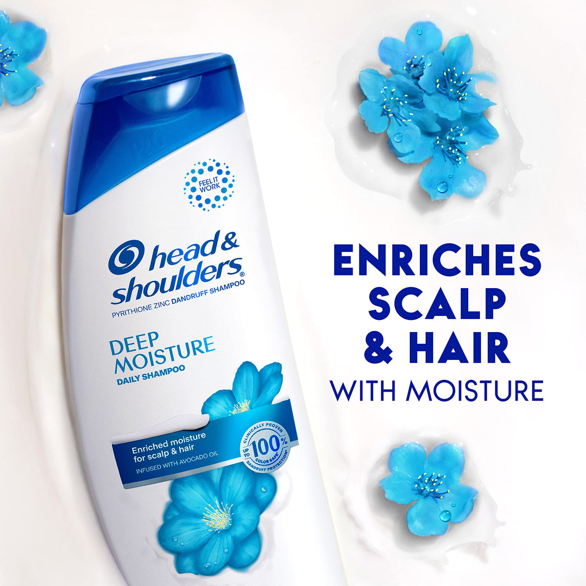 Deep Moisture Shampoo 12.8 fl oz by Head & Shoulders – 12.8 Fl Oz (Pack of 1), Model 037000733133