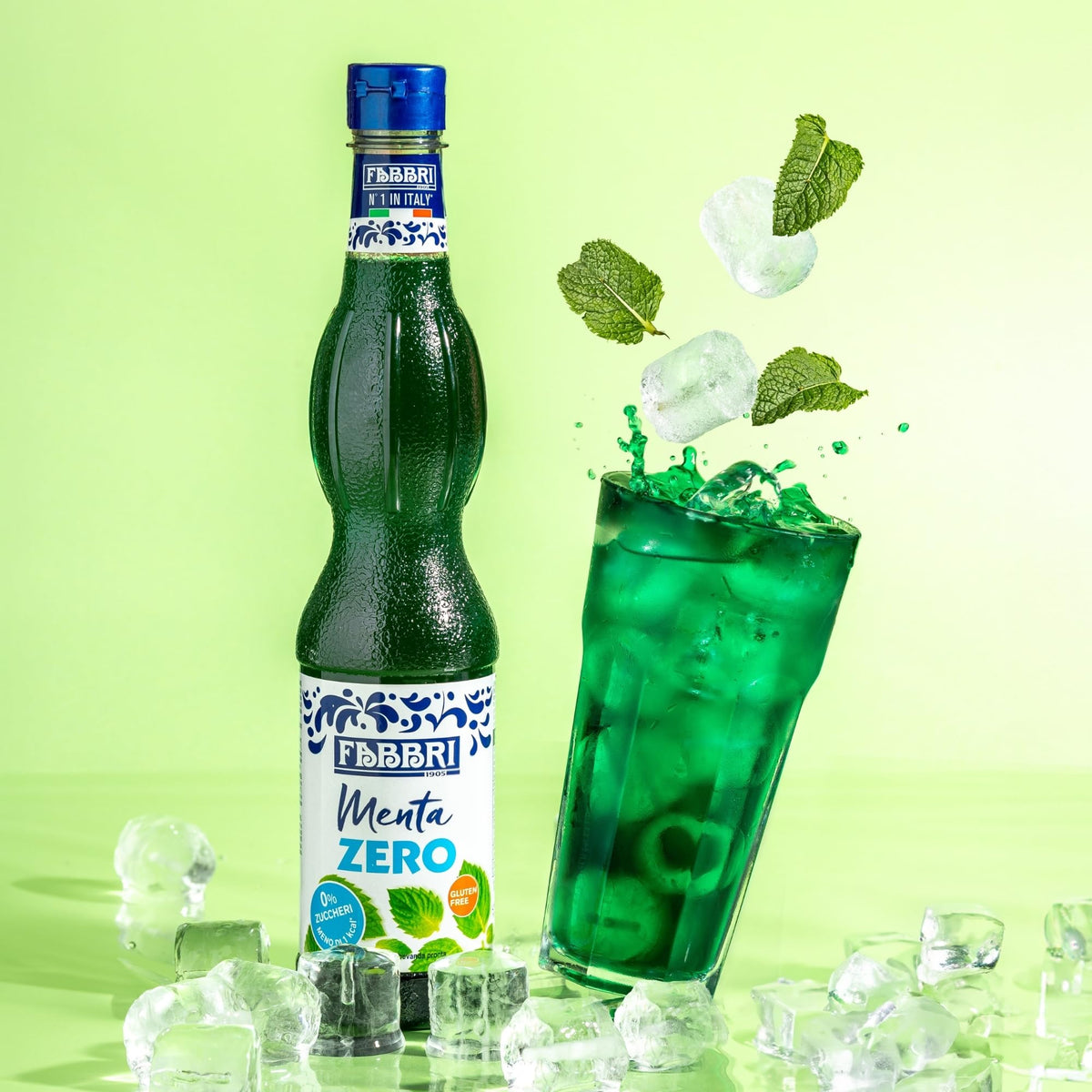 "Menta Zero" Mint Syrup 0% Sugar 18.9 fl.oz /560ml - Pack of by Fabbri – 18.9 fl.oz /560ml, Pack of 3, Model RinTalen