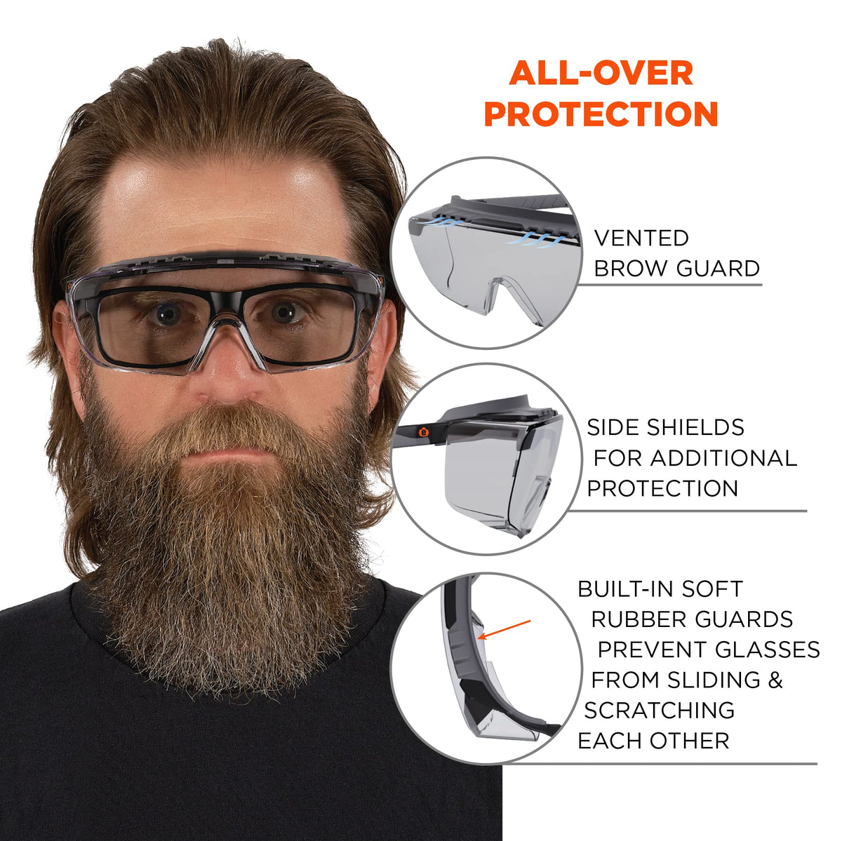 Ergodyne In/Outdoor Lens / One Size / In/Outdoor Lens Matte Black Frame Safety Glasses