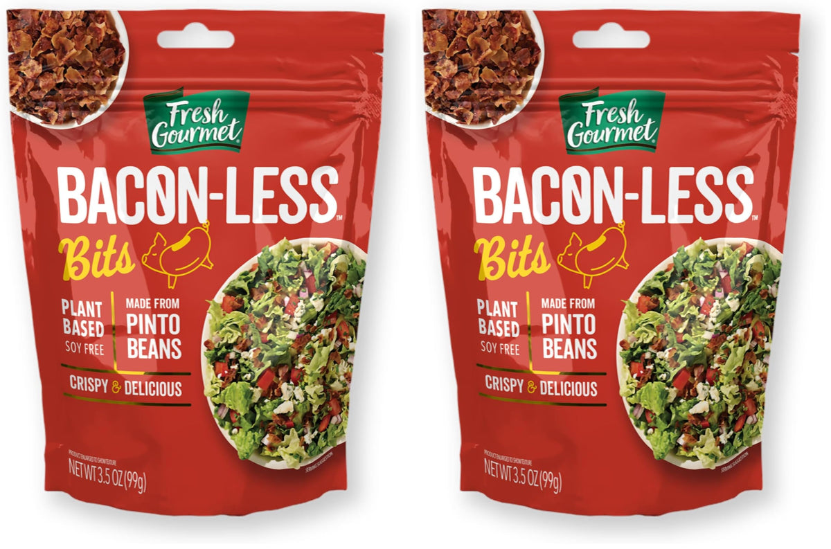 Fresh Gourmet Bacon-Less Bits / Bacon / 3.5 Ounce (Pack of 2) Salad Toppings