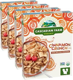 Cascadian Farm Cereal Cinnamon Crunch Organic, 9.2 Ounce (Pack of 4)