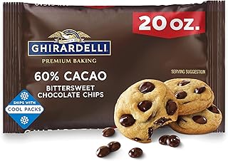 Ghirardelli 60% Cacao Bittersweet Baking Chips, 20oz Bag, 3 Pack