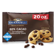 60% Cacao t Baking Chips by Ghirardelli – Extra Large (Pack of 3), Pack of 3