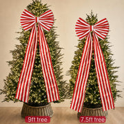 Zesua Giant Holiday Bow, 6.5 Feet, Red and White Striped
