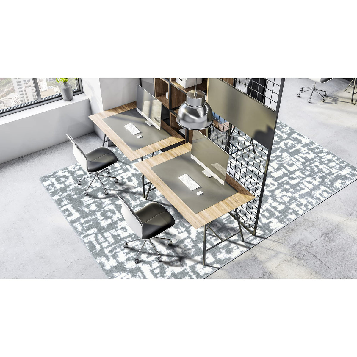 Block Print 10'9" x 13'2" Area Rug in Color Cloudy by Joy Carpets – 10'9" x 13'2" (Rectangular), Nylon, Cloudy, Model 2128G-02