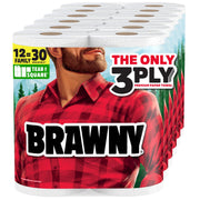Brawny 12 Family Rolls (100 Sheets Each) / White / 1 Paper Towels
