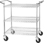 Winco 24" x 48" Silver/Black Wire Utility Cart