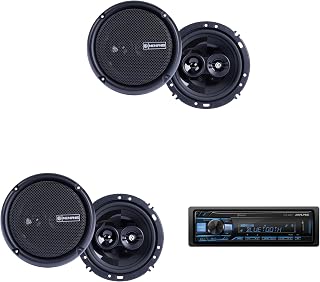 Alpine UTE-63BT Bluetooth Receiver PRX603 6.5 in 2-Pair Bundle | Mech-less Bluetooth receiver bundled with two pairs of PRX603 6.5 in 3-way speakers.