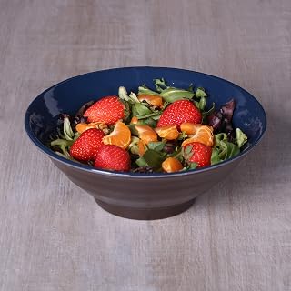 Elite Global Solutions D1008RR-LAP/CH Bowl, 8 3/8" Dia. x 3 1/8" h., Melamine, Lapis Gloss Inside/Chocolate Matte Outside (Pack of 6)