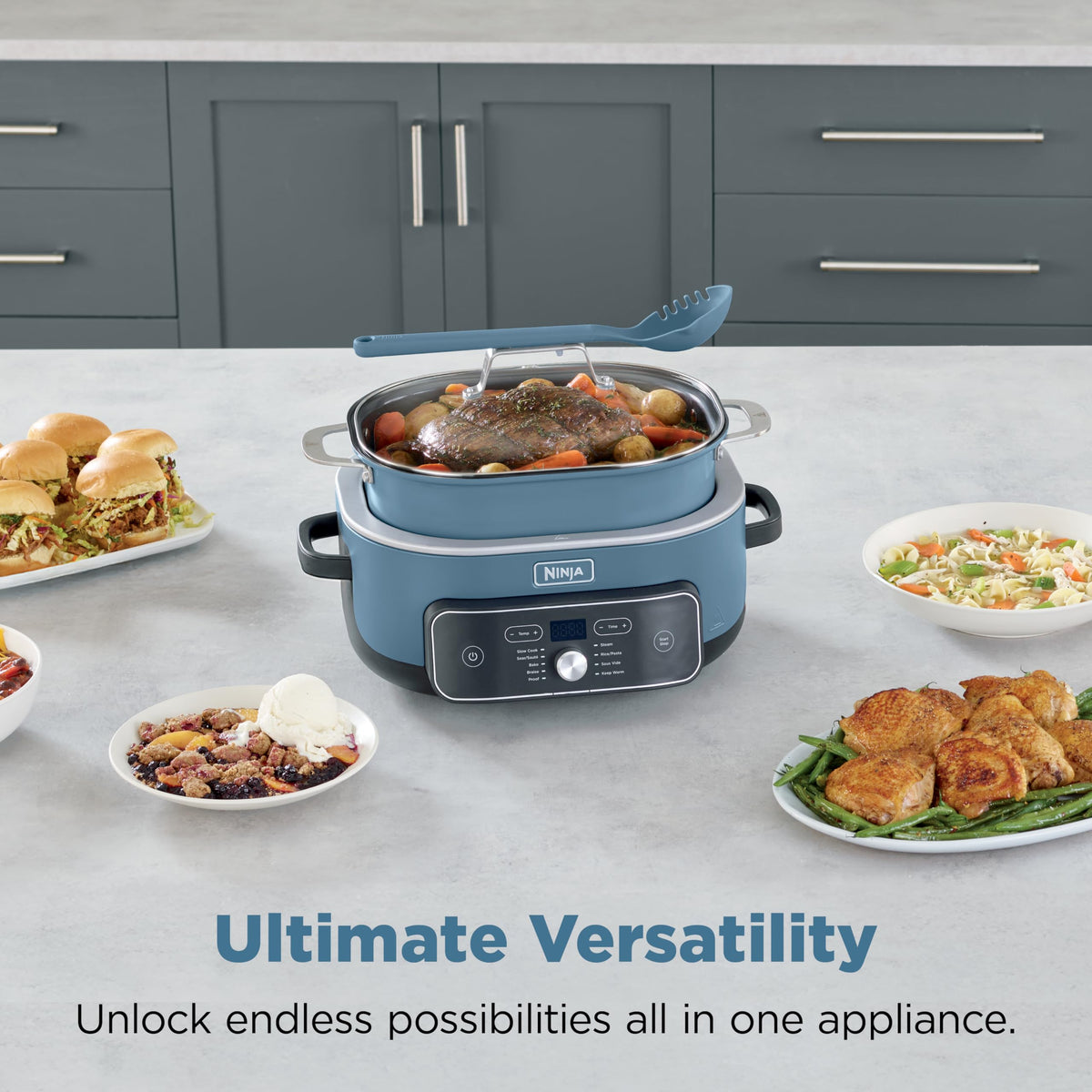 Ninja PossibleCooker Pro Plus Multicooker, 8.5 Quart, Blue Macaron