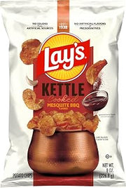 Lay's Kettle Cooked Mesquite Barbecue Flavored Potato Chips, 8 Oz
