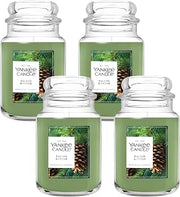 Yankee Candle Balsam & Cedar, Scented Candle, 22oz Large Jar with up to 150 Hour Burn Time, Giftable (Pack of 4)