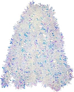 20ft/6m Christmas Tinsel Garland Iridescent Metallic Hanging Garland for Christmas Tree Fireplace Mantle Home Decoration