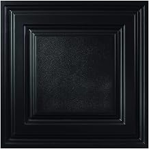 Genesis 2ft x 2ft Black Icon Relief Ceiling Tiles - Easy Drop-In Installation â€“ Waterproof, Washable and Fire-rated - High-Grade PVC to Prevent Breakage (One Tile)
