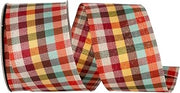 Reliant Ribbon Tonal Twill Plaid Wired Edge, Multi, 2-1/2 Inch, 10 Yards