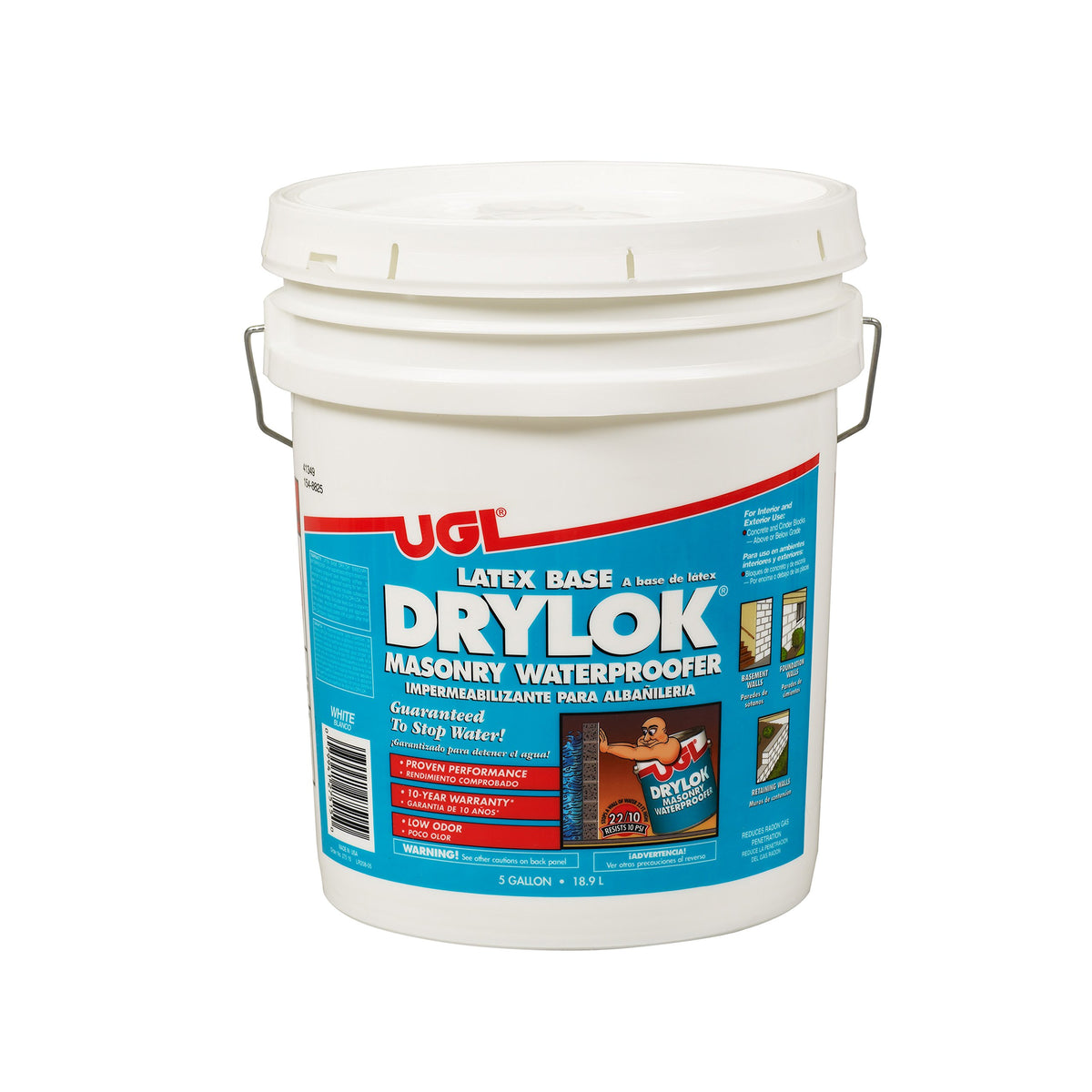 Masonry Waterproofer Water-Based White by Drylok – 640 Fl Oz (Pack of 1), Plastic, White