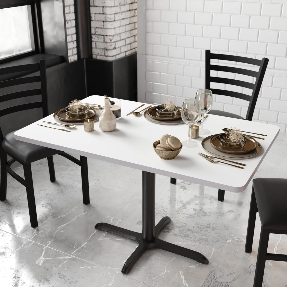 Flash Furniture White/Gray / 30" x 48" Rectangular / Classic Tables
