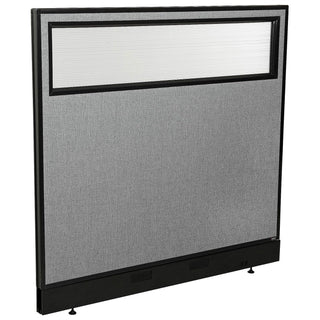 48-1/4"W x 46" H Office Partition Panel with Partial Window & Raceway by Global Industrial – Alloy Steel, Grey, Model 694755WNGY