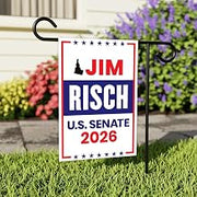 Jim Risch For Idaho Senate 2026 Garden Flag, Double Sided, 2026 Senate Flag, Elections Flag, Republican Sign, Race Red White & Blue Flag