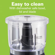 3 Cup Electric Vegetable Chopper & Mini Food Processor by Hamilton Beach – 3-Cup, Plastic, Black, Model 72850