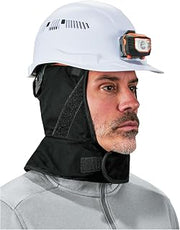 Winter Hard Hat Liner, Flame Resistant Outer Shell, Thermal Fleece Lining, Shoulder Length, Ergodyne N-Ferno 6862, Black
