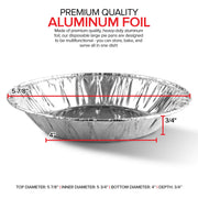 6 Inch Aluminum Foil Pie Pans (50 Count) by Stock Your Home – 50 Pack (6 Inch), 0.375 pounds, Aluminum, Silver, Pack of 50