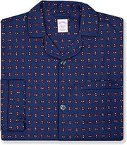 Brooks Brothers Mens Mixed Prints Cotton Two Pc Pajama Shirt Pants Lounge Set,