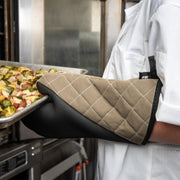 San Jamar Conventional Style / 15" Length / Tan Oven Mitts