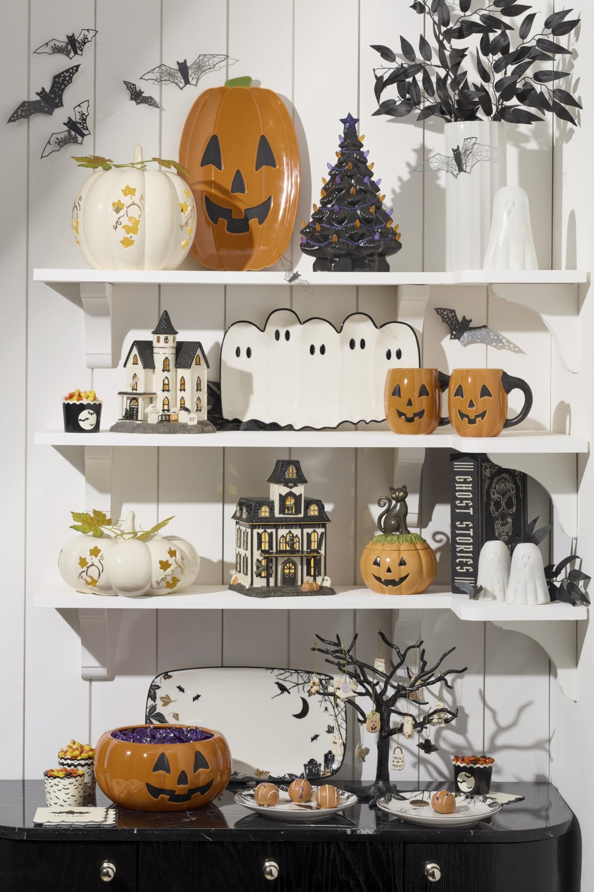 Haunted Halloween Hors Doeuvres Tray by Lenox – 14" x 8" x 1", Porcelain, Multicolor, Model 899022